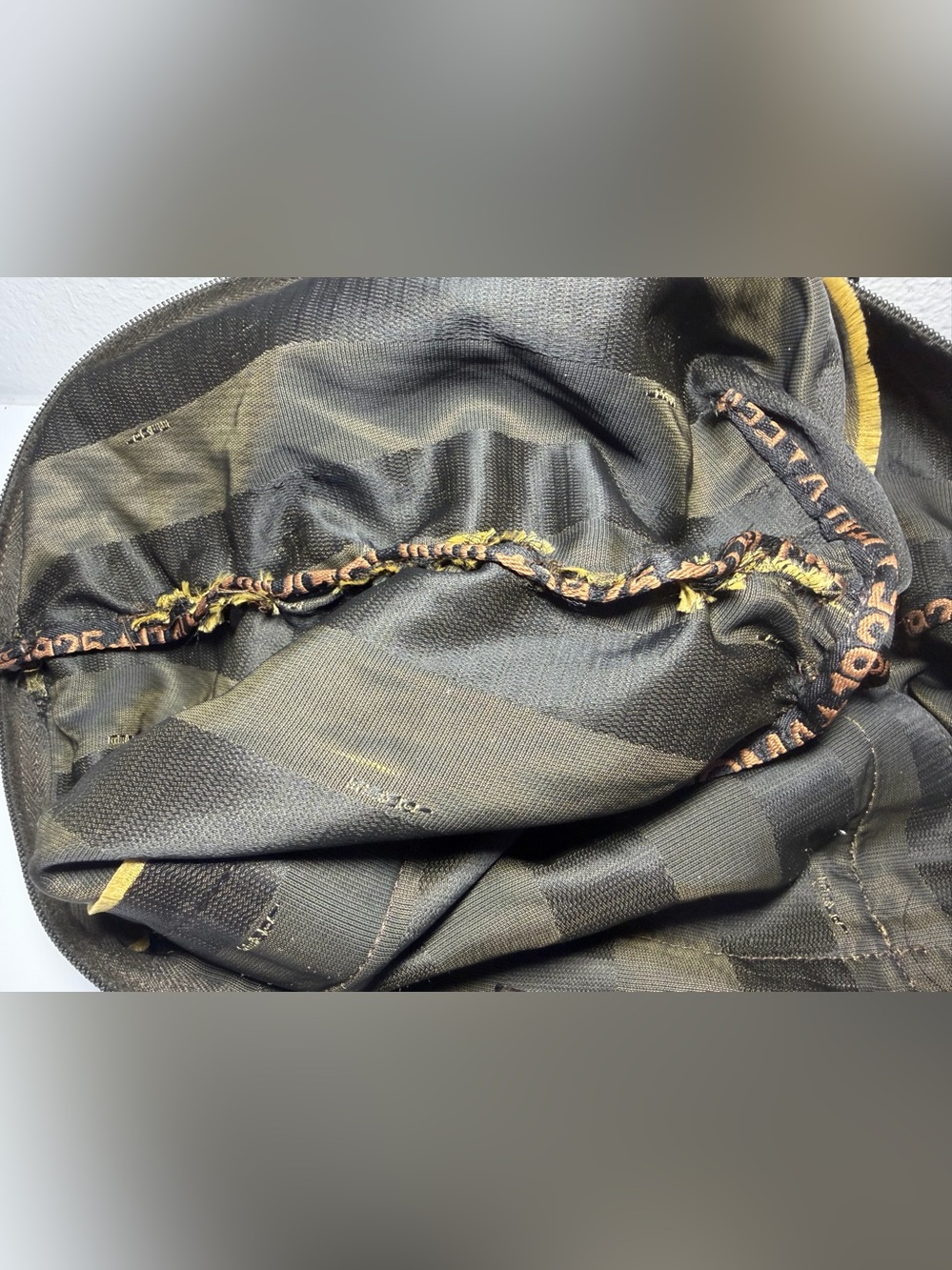 Fendi Roma Striped Canvas Tote Bag in Olive & Dark Brown with COS - Picture 6 of 16